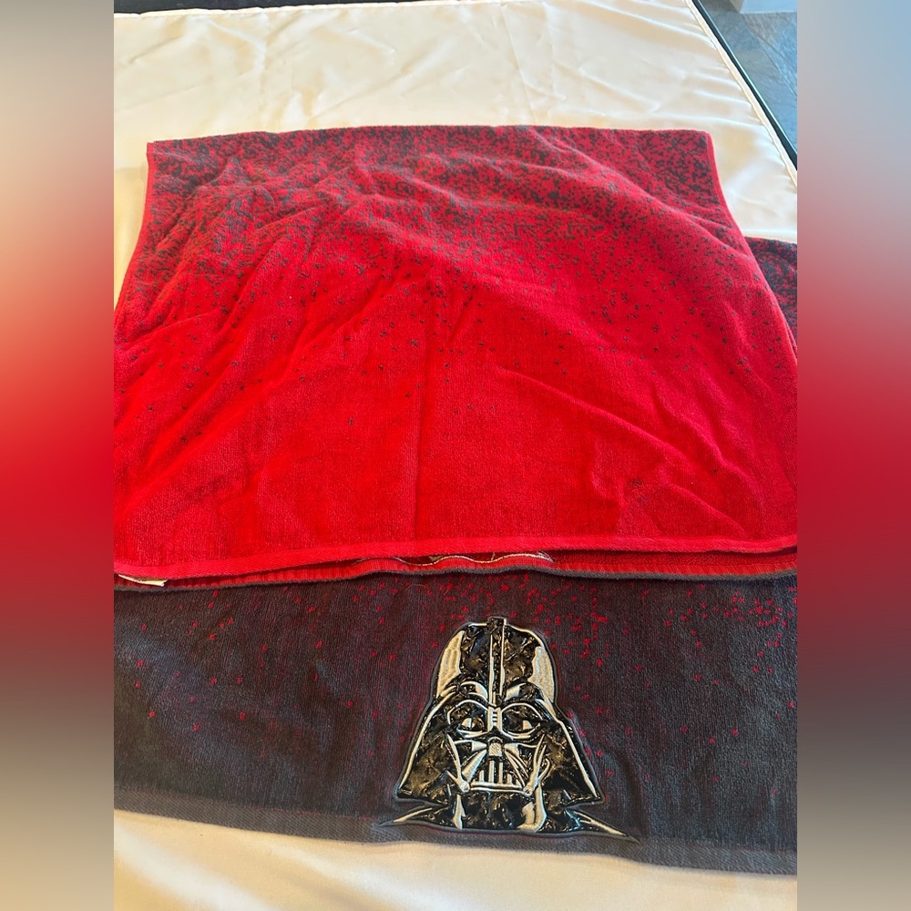 (2) Star Wars Darth Vader Black and Red Towels and Tee Towels - Picture 5 of 7